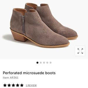 (NIB) J.Crew perforated Faux Suede Booties - 5